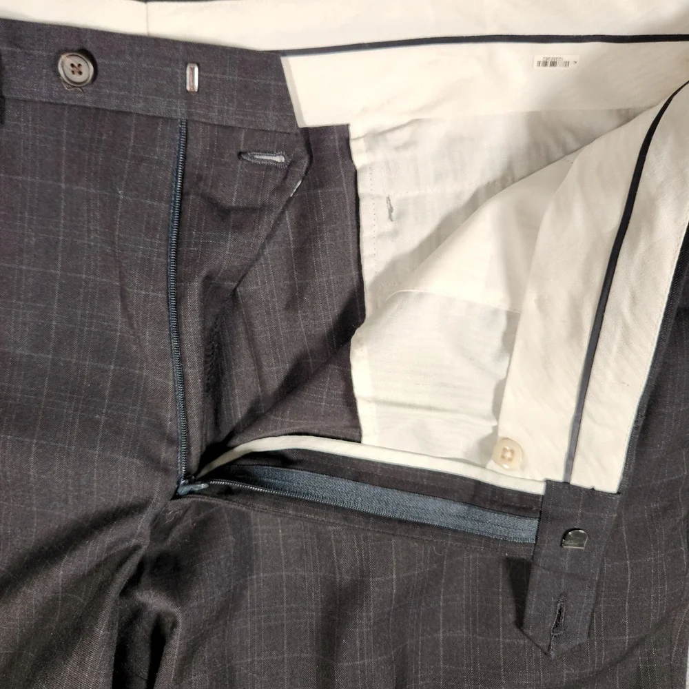 Ralph Ralph Lauren Dress Pants Mens 38x29 Charcoal Grey Excellent Windowpane